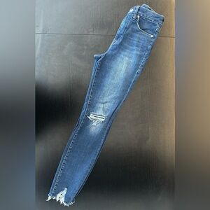 Good American Dark Blue Distressed Skinny Jeans